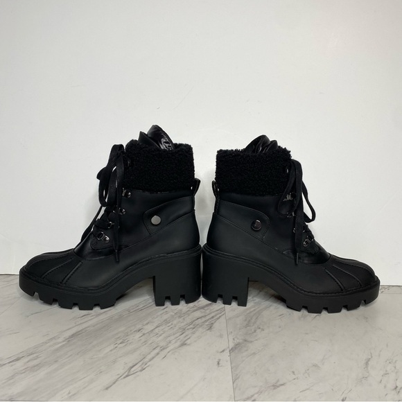 Steve Madden Northern Faux Fur Black Heeled Boot 9M - Picture 7 of 14